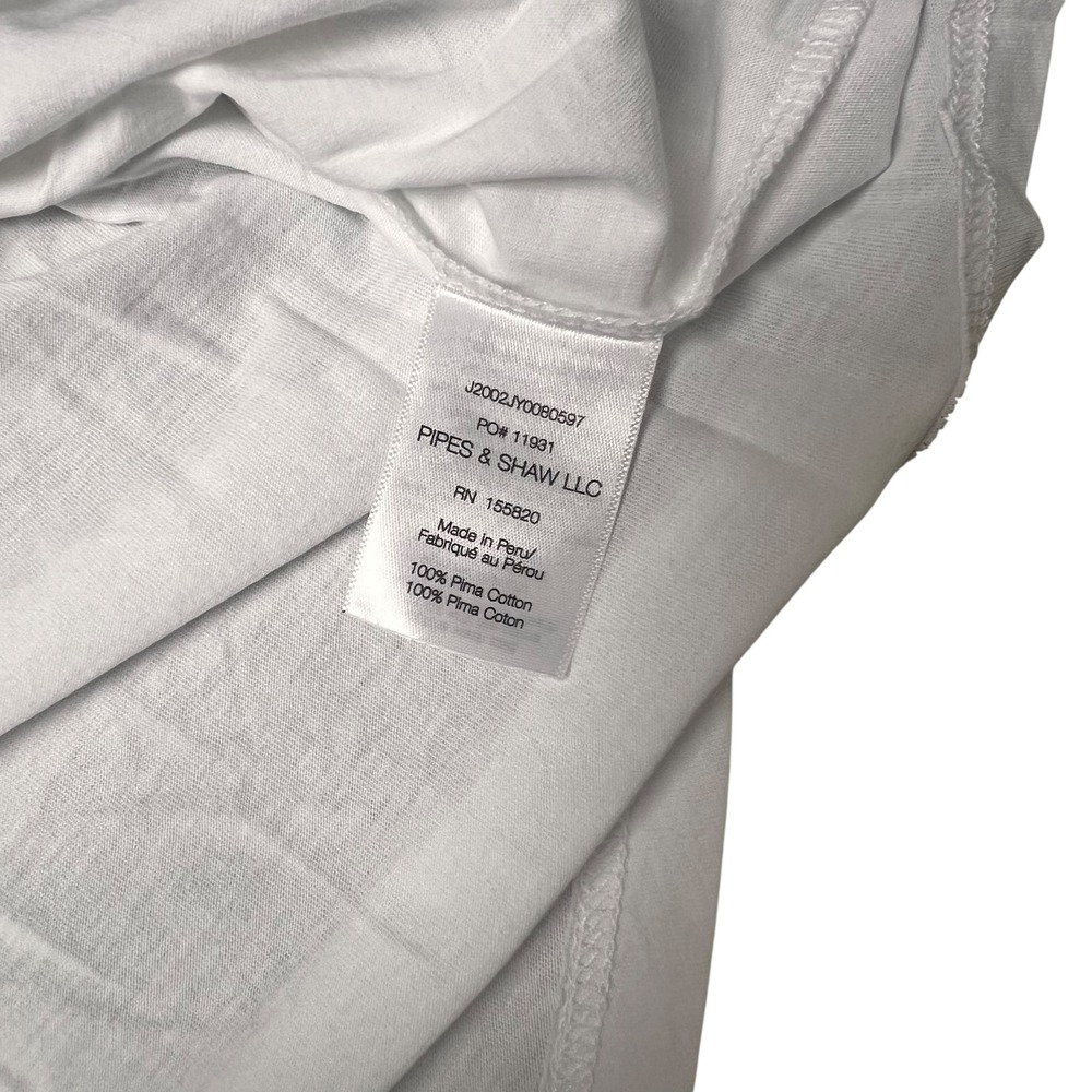 Veronica Beard White Pima Cotton Ruched Sleeve Crew Neck Tee Shirt XL - Picture 4 of 7